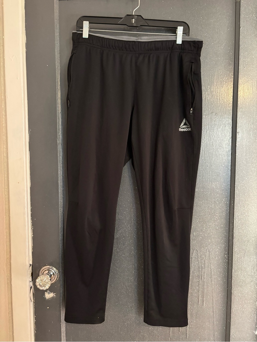 Reebok Men’s Black Athletic Joggers with Logo